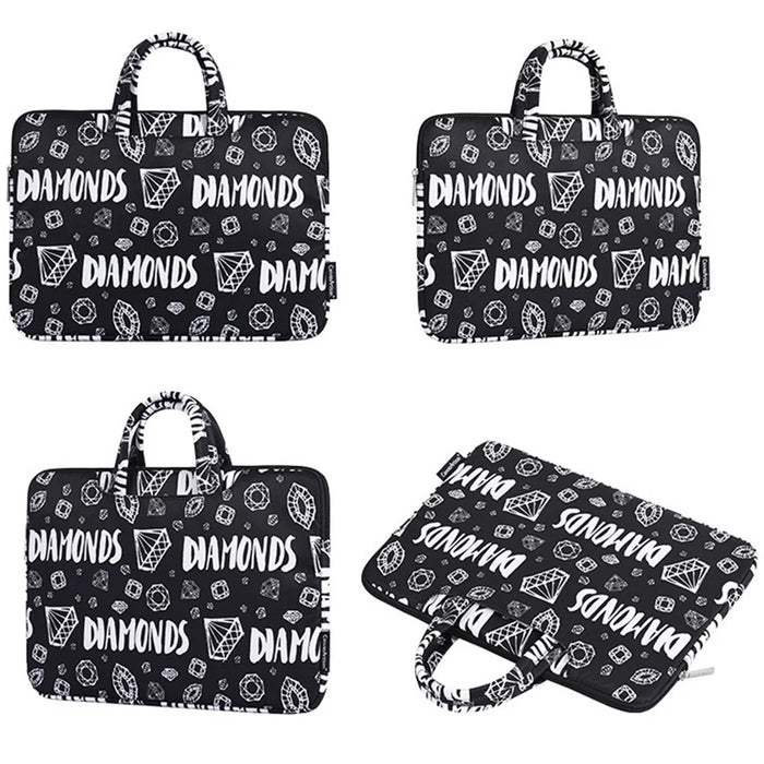 CANVASARTISAN H15-B01 Diamond Pattern Protective Laptop Sleeve Carrying Bag for 15-inch Notebook - Black - 7