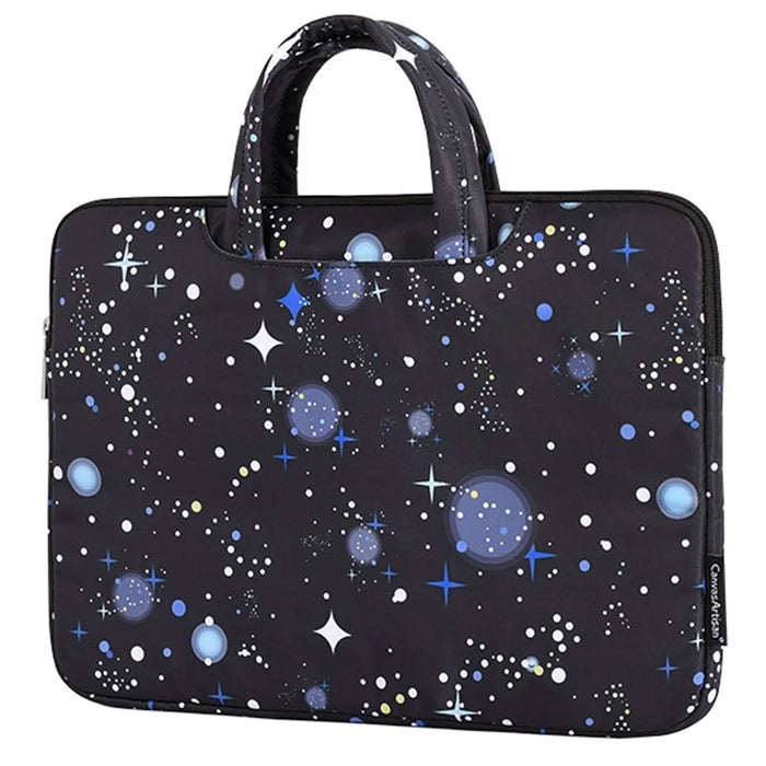 CANVASARTISAN H16-B01 Starry Night Pattern Printed Notebook Laptop Sleeve 15-inch Laptop Large Capacity Handbag Laptop Case - 1