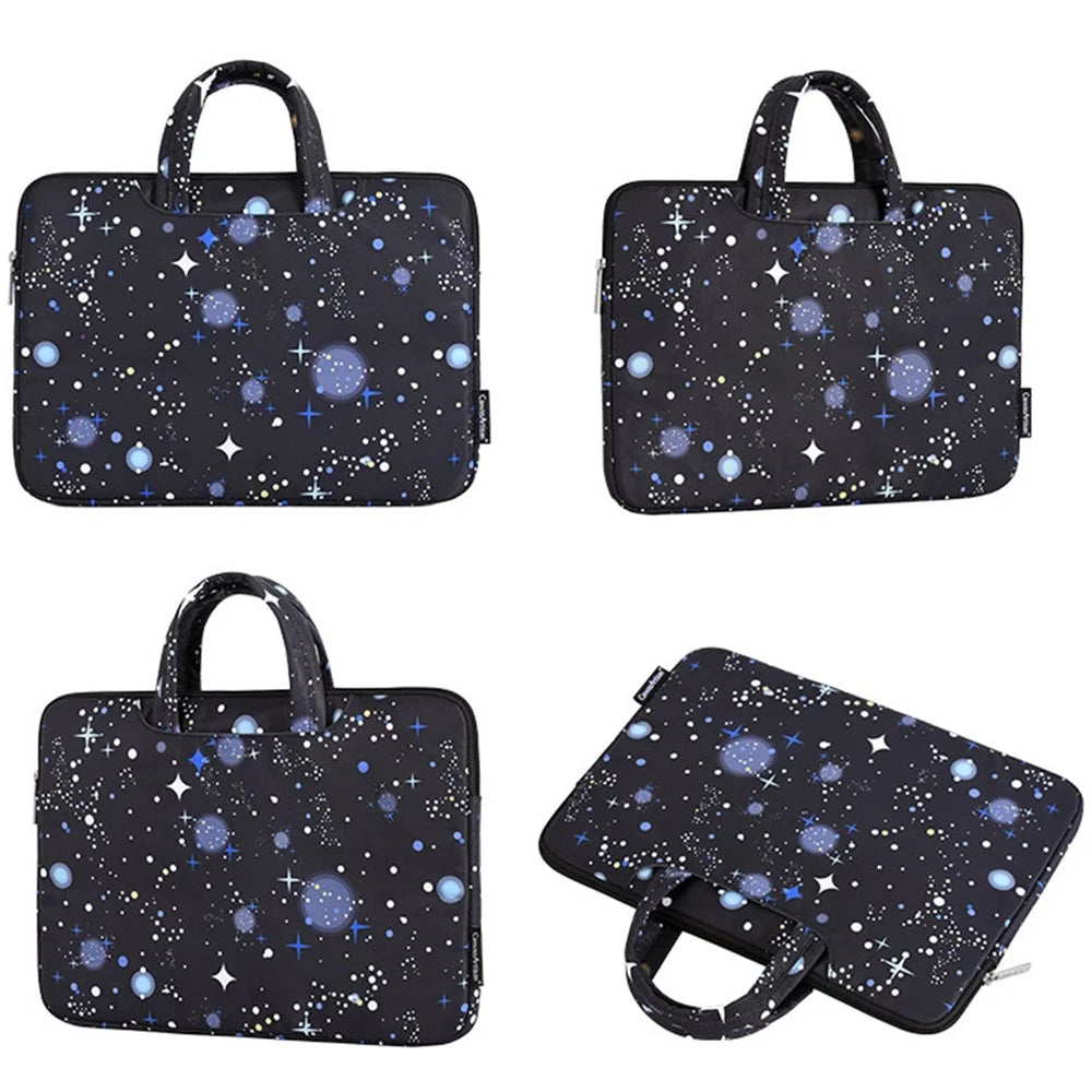 CANVASARTISAN H16-B01 Starry Night Pattern Printed Notebook Laptop Sleeve 15-inch Laptop Large Capacity Handbag Laptop Case - 7