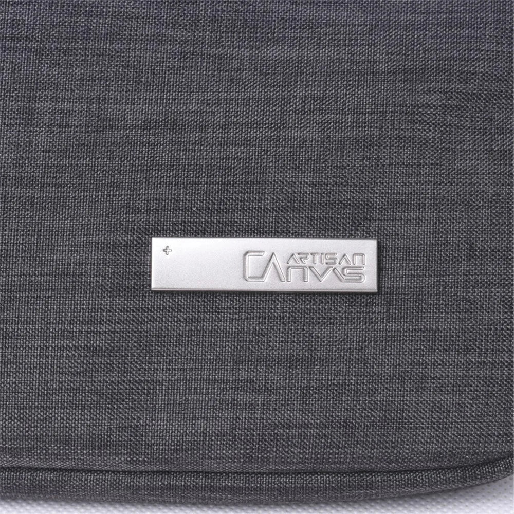 CANVASARTISAN L2-02 14-inch Canvas Laptop Handbag Business Style Lightweght Notebook Carrying Case - Dark Grey - 2