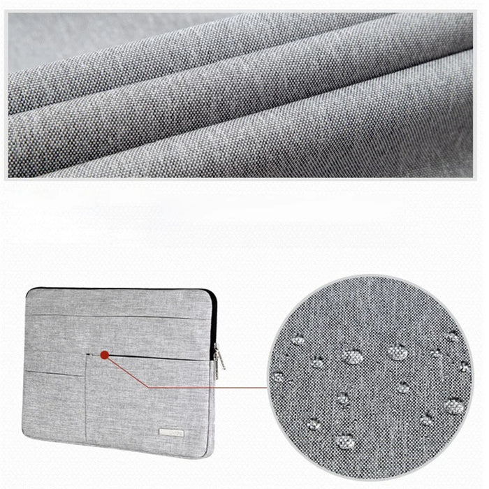 CANVASARTISAN L2-02 15-inch Notebook Protective Case Sleeve Slim Light Business Style Laptop Carrying Bag - Light Grey - 5
