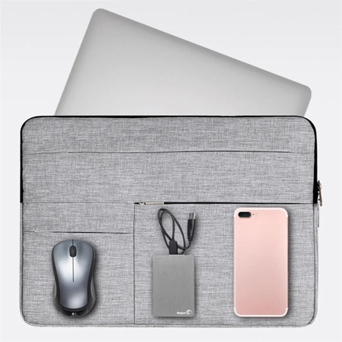 CANVASARTISAN L2-02 15-inch Notebook Protective Case Sleeve Slim Light Business Style Laptop Carrying Bag - Light Grey - 7
