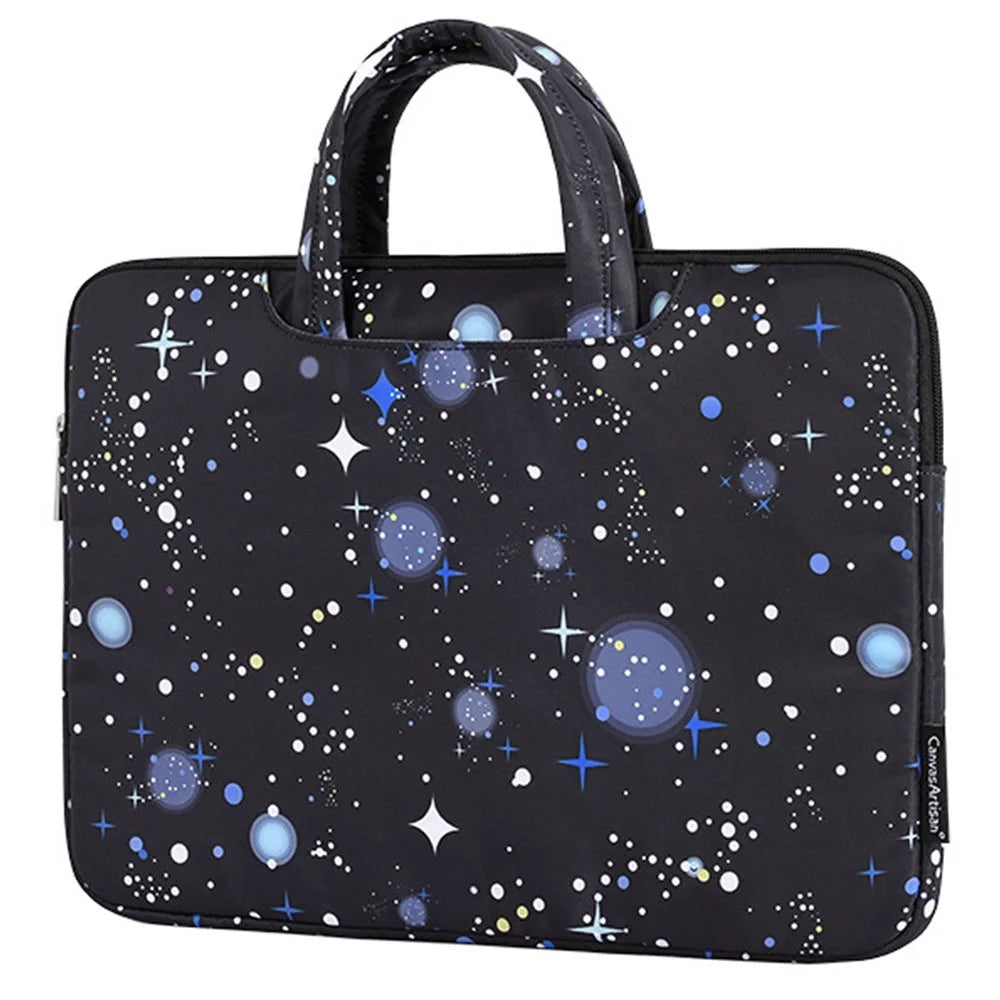 CANVASARTISAN H16-B01 Large Capacity Starry Night Pattern Printed Laptop Sleeve 14-inch Notebook Carrying Bag for School Business Work - 1