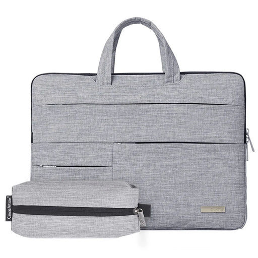CANVASARTISAN L3-102 Large Handbag High-quality Polyester Notebook Sleeve Computer Sleeve 14 inch Laptop Bag with Small Pouch Bag - Light Grey - 1