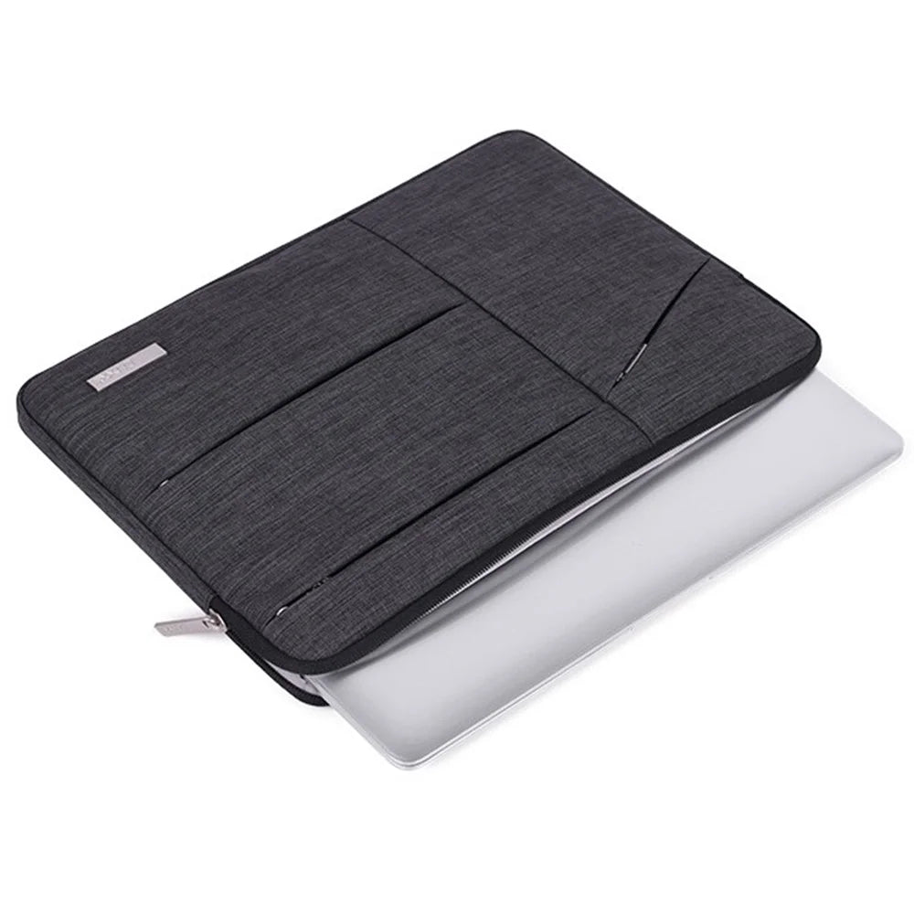 CANVASARTISAN L2-108 Ultra-thin Notebook Case Universal Zipper Laptop Carrying Pouch with Mini Storage Bag for 15-inch Laptops - Dark Grey - 4