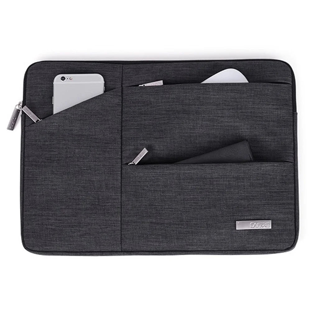CANVASARTISAN L2-108 Ultra-thin Laptop Case Slim Zipper Notebook Carrying Pouch with Mini Storage Bag for 11 inch Computers - Dark Grey - 2