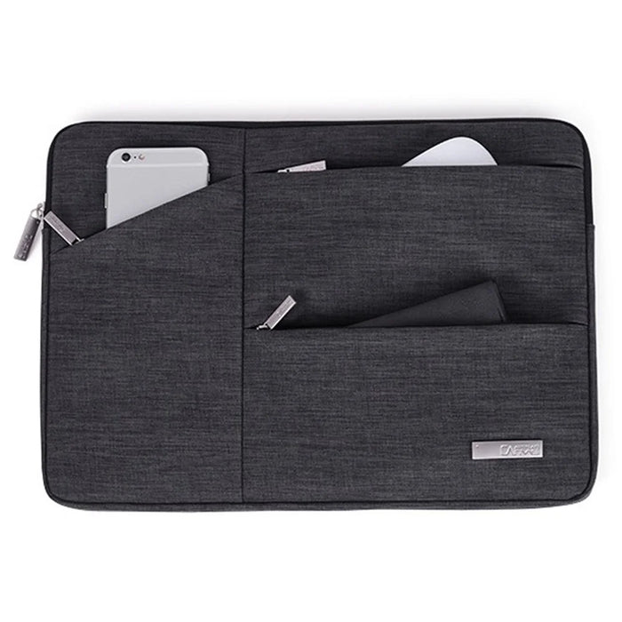 CANVASARTISAN L2-108 Slim Zipper Laptop Case Computer Carrying Bag with Mini Storage Pouch for 14 inch Notebooks - Dark Grey - 2