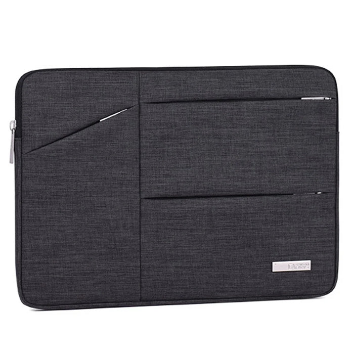 CANVASARTISAN L2-108 Slim Zipper Laptop Case Computer Carrying Bag with Mini Storage Pouch for 14 inch Notebooks - Dark Grey - 3