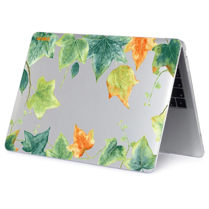 ENKAY HAT PRINCE for MacBook Pro 15 inch (2016-2017) A1707/ (2018-2019) A1990 Leaf Giraffe Pattern Notebook Case Hard PC Polycarbonate Crystal Clear Laptop Protective Cover - Ivy - 5