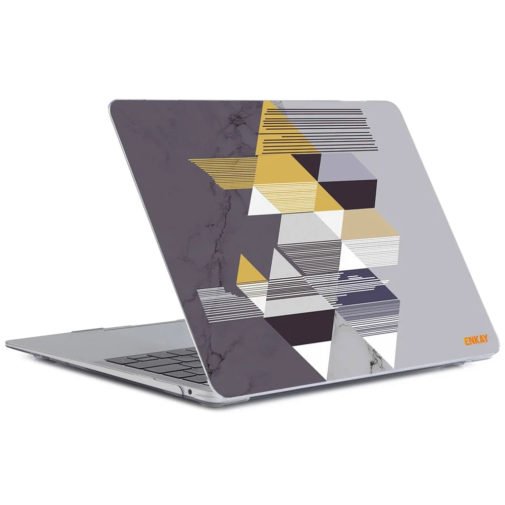ENKAY HAT PRINCE for MacBook Pro 13 inch (2020) A2251/A2289/A2338 Geometry Pattern Laptop Protector Heat Dissipation Hard PC Case Notebook Cover Shell - Geometry No.1 - 2