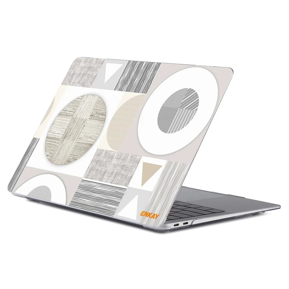 ENKAY HAT PRINCE for MacBook Pro 13 inch (2016-2017) A1706 A1708/(2018-2019) A1989/(2019) A2159 Geometry Series Pattern Design Hard PC Laptop Protective Cover Case Polycarbonate Notebook Shell - Geometry No.3 - 1