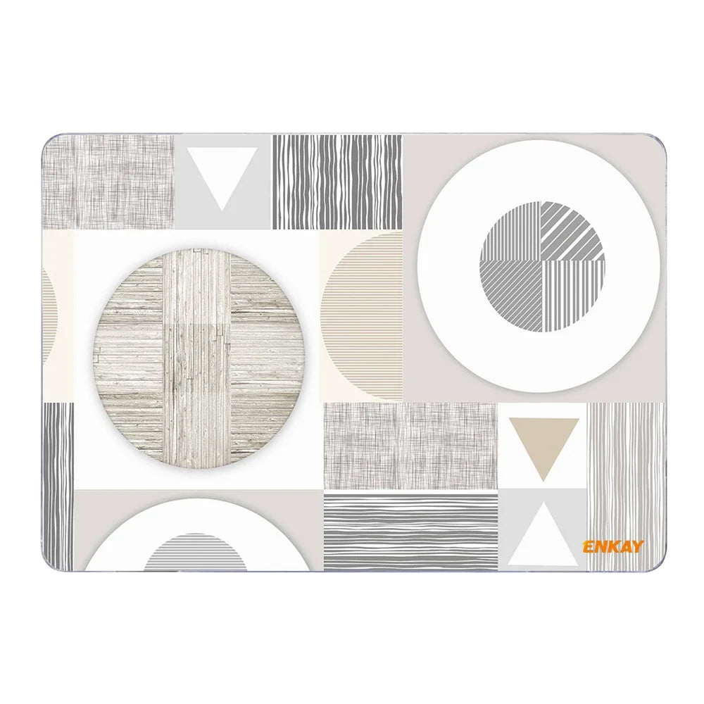 ENKAY HAT PRINCE for MacBook Pro 13 inch (2016-2017) A1706 A1708/(2018-2019) A1989/(2019) A2159 Geometry Series Pattern Design Hard PC Laptop Protective Cover Case Polycarbonate Notebook Shell - Geometry No.3 - 3