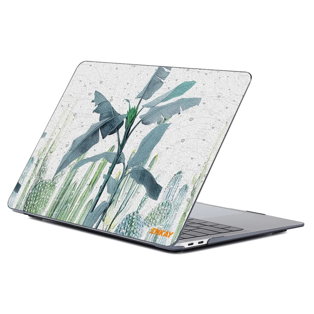 ENKAY HAT PRINCE for MacBook Pro 13 inch (2016-2017) A1706 A1708/ (2018-2019) A1989/ (2019) A2159 Natural Pattern Heavy Duty Heat Dissipation Hard PC Shell Case - Banana Leaves - 1