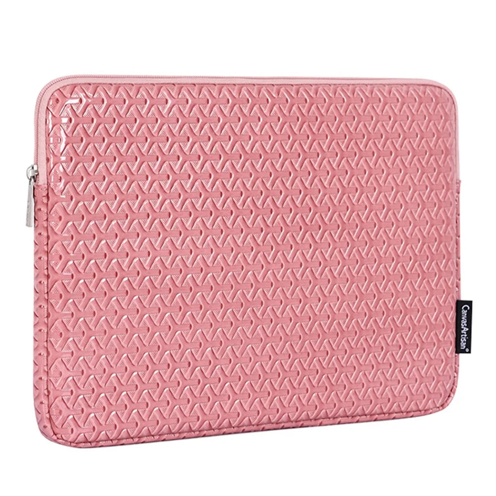 CANVASARTISAN L30-01 11-inch Laptop Tablet Protective Sleeve PU Leather Rhombus Design Notebook Storage Bag - 1