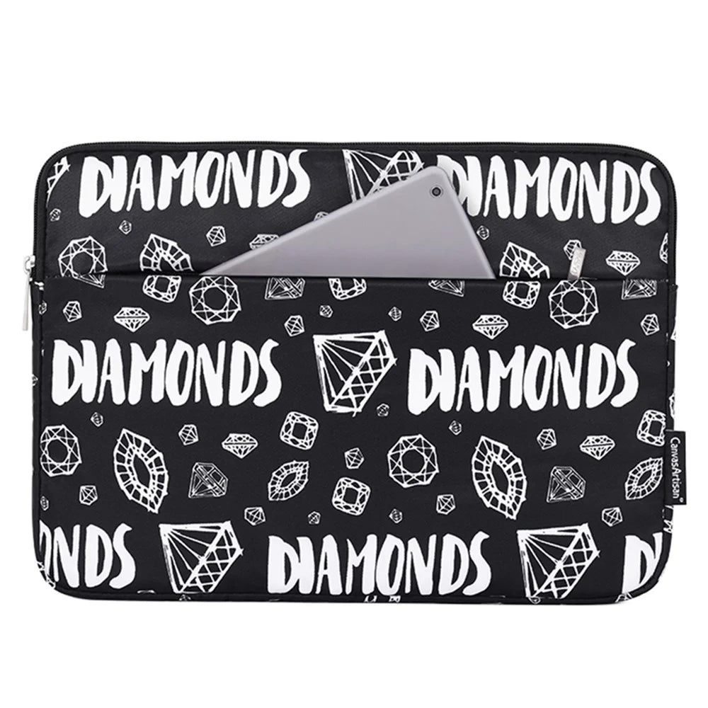 CANVASARTISAN H15-11 Diamond Pattern Soft Lining Laptop Sleeve Storage Bag Notebook Carrying Case for 12-inch Notebook - 1