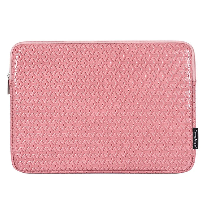 CANVASARTISAN L30-01 Rhombus Pattern PU Leather Laptop Protective Sleeve Notebook Carrying Bag for 14-inch Laptop - 2