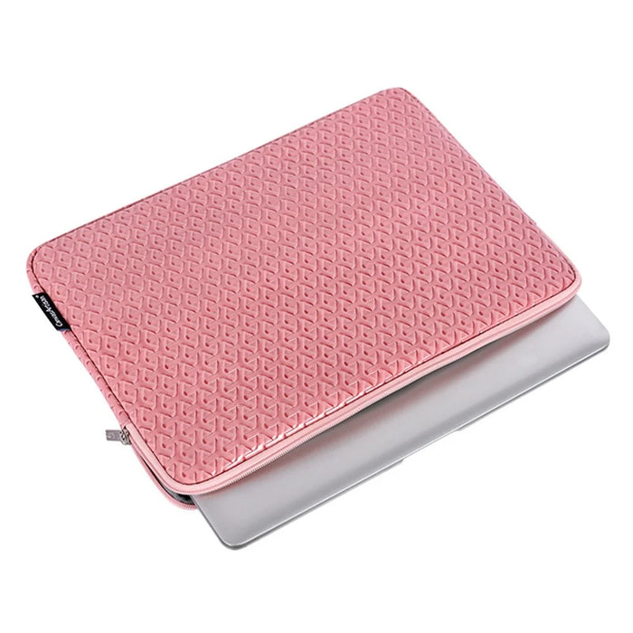 CANVASARTISAN L30-01 Rhombus Pattern PU Leather Laptop Protective Sleeve Notebook Carrying Bag for 14-inch Laptop - 4