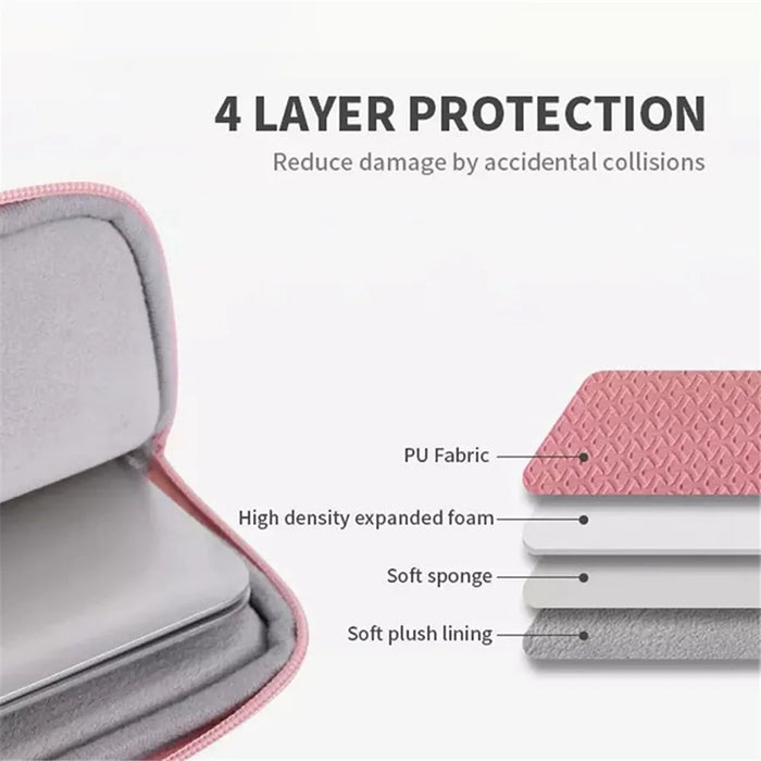 CANVASARTISAN L30-01 Rhombus Pattern PU Leather Laptop Protective Sleeve Notebook Carrying Bag for 14-inch Laptop - 6