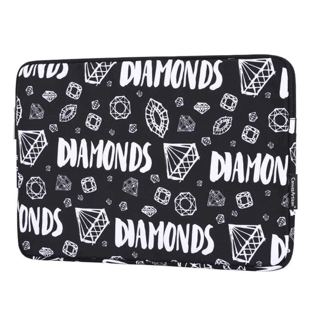 CANVASARTISAN H15-T0121 Diamond Pattern Laptop Protective Sleeve Notebook Carrying Case with Small Bag for 15-inch Laptop - 2