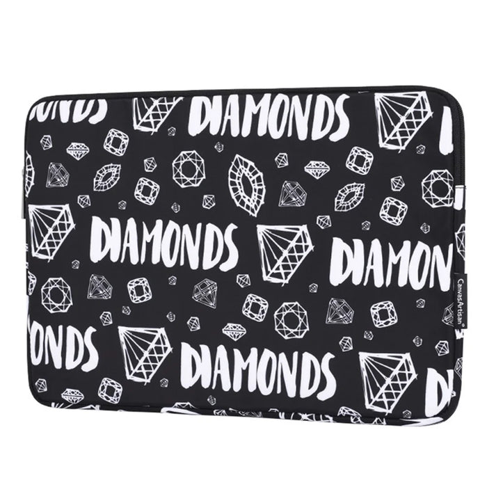 CANVASARTISAN H15-T0121 Diamond Pattern Laptop Sleeve Bag Notebook Protective Case with Small Bag for 12-inch Laptop - 2