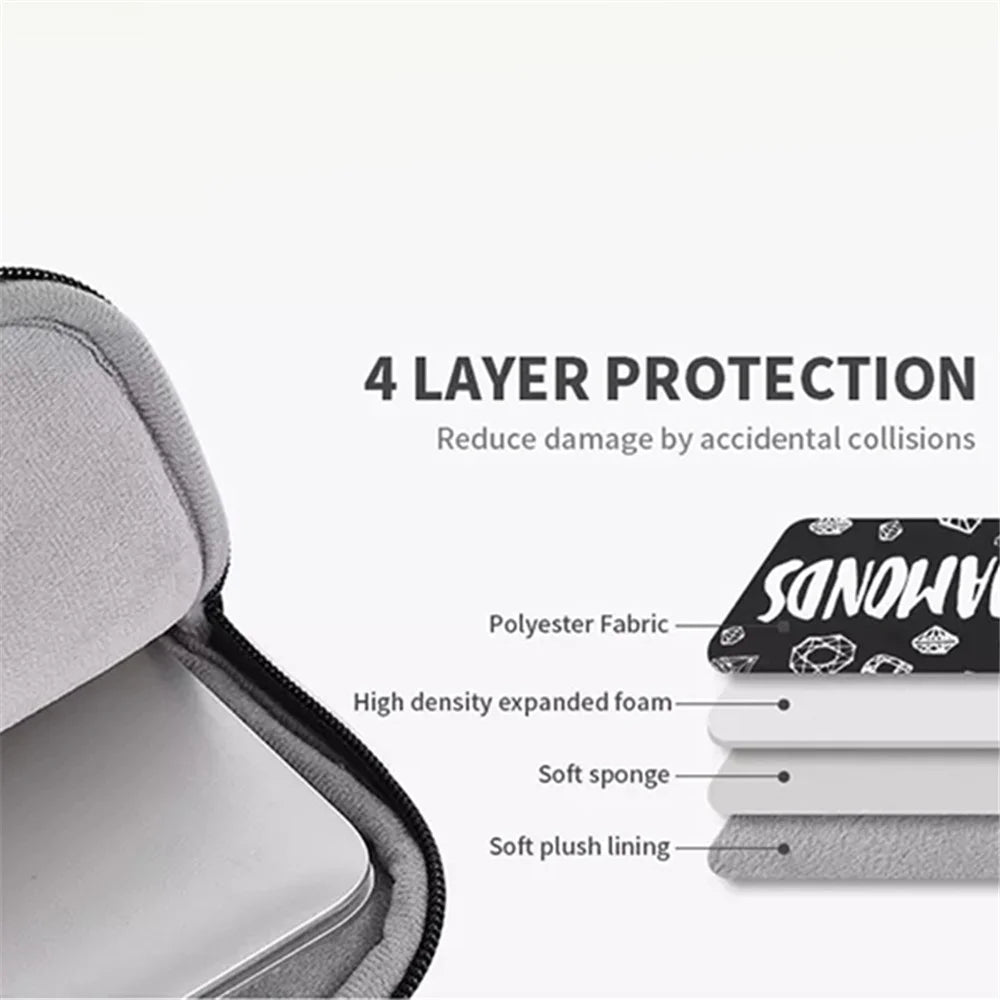 CANVASARTISAN H15-11 15-inch Laptop Sleeve Diamond Pattern Polyester Notebook Storage Bag Carrying Case - 7