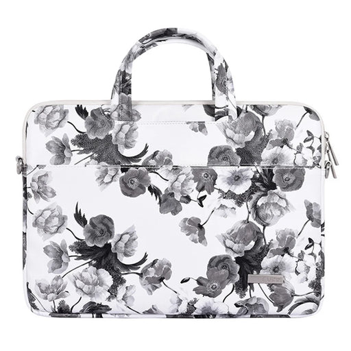 CANVASARTISAN G1-A01 14-inch Laptop Handbag Protective Sleeve PU Leather Watercolor Flower Pattern Notebook Bag with Shoulder Strap - 2