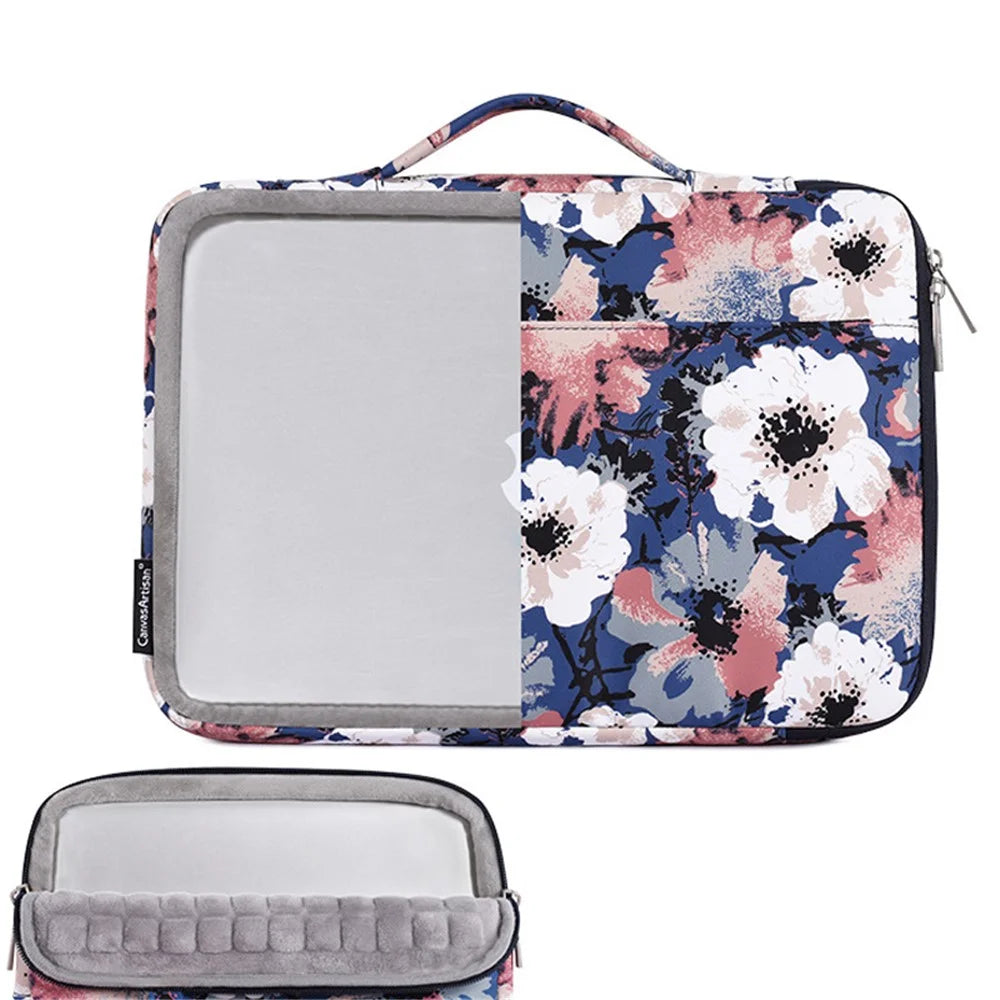 CANVASARTISAN KH43-05 15-inch Laptop Handbag Protective Sleeve Flower Pattern Notebook Carrying Case - 2