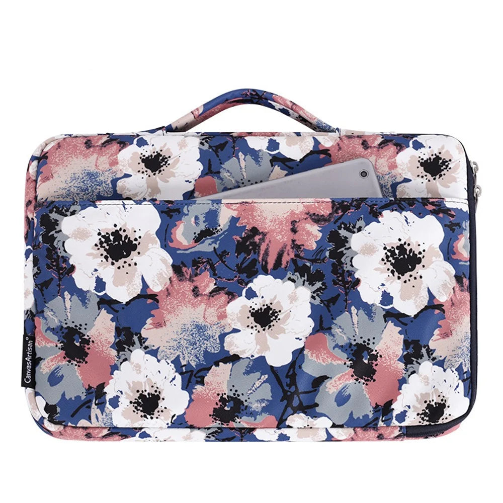 CANVASARTISAN KH43-05 15-inch Laptop Handbag Protective Sleeve Flower Pattern Notebook Carrying Case - 3