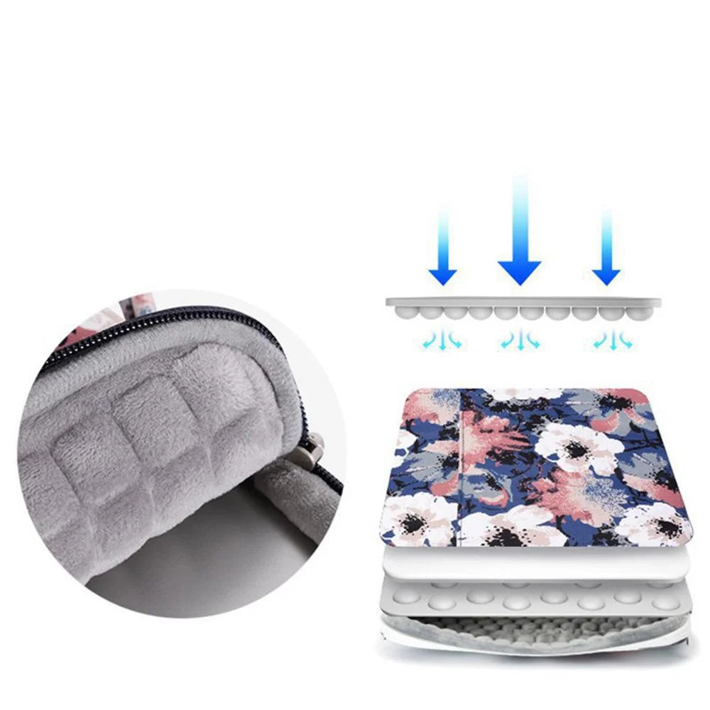 CANVASARTISAN KH43-05 15-inch Laptop Handbag Protective Sleeve Flower Pattern Notebook Carrying Case - 5