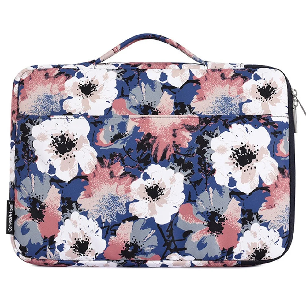 CANVASARTISAN KH43-05 15-inch Laptop Handbag Protective Sleeve Flower Pattern Notebook Carrying Case - 6