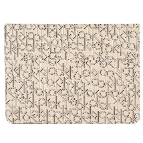 CANVASARTISAN E61-01 15-inch Laptop Protective Sleeve Letter OK Pattern PU Leather Notebook Bag - 1