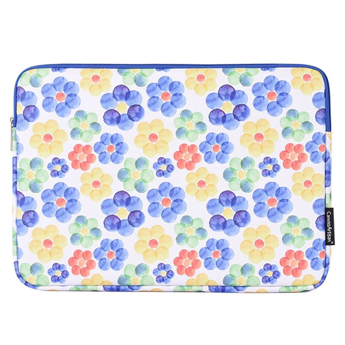 CANVASARTISAN G51-01 PU Leather Flower Pattern Laptop Bag Zipper Notebook Sleeve for 12-inch Laptop - 2