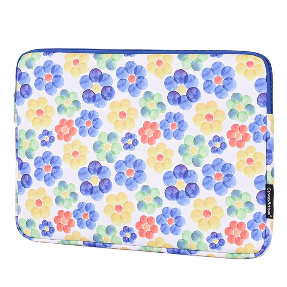 CANVASARTISAN G51-01 Flower Pattern PU Leather Laptop Sleeve Ultra-thin Notebook Carrying Case for 13-inch Laptop - 3