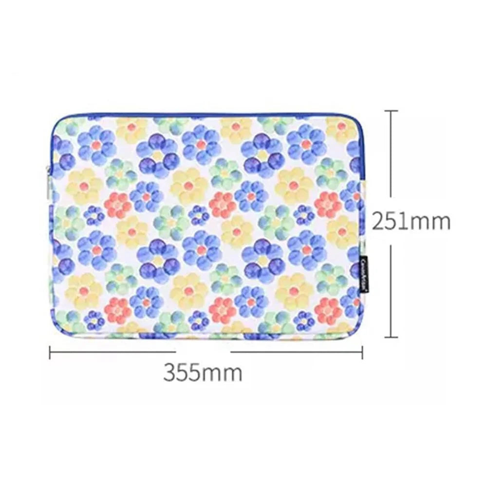 CANVASARTISAN G51-01 Flower Pattern PU Leather Laptop Sleeve Ultra-thin Notebook Carrying Case for 13-inch Laptop - 6