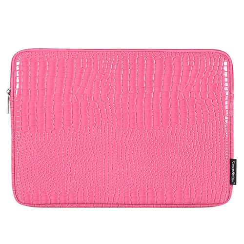CANVASARTISAN L32-03 Crocodile Texture PU Leather Laptop Sleeve Bag Notebook Carrying Case - Pink/for 15-inch Laptop - 1
