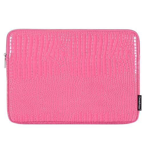 CANVASARTISAN L32-03 Crocodile Texture PU Leather Laptop Sleeve Bag Notebook Carrying Case - Pink/for 15-inch Laptop - 1
