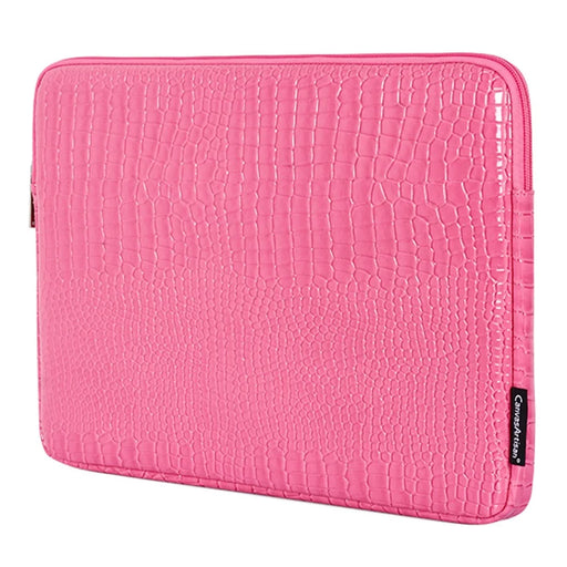 CANVASARTISAN L32-03 Crocodile Texture PU Leather Laptop Sleeve Bag Notebook Carrying Case - Pink/for 15-inch Laptop - 2