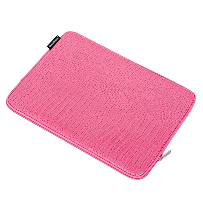 CANVASARTISAN L32-03 Crocodile Texture PU Leather Laptop Sleeve Bag Notebook Carrying Case - Pink/for 15-inch Laptop - 5