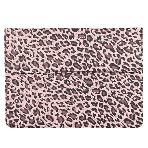 CANVASARTISAN E31-01 Leopard Printed Fashion Laptop Sleeve PU Leather Magnetic Lid Envelope Notebook Bag - Yellow/12 inch - 1