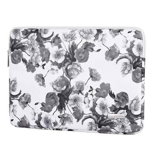 CANVASARTISAN G1-T0121 Watercolor Flower Pattern Laptop Sleeve Notebook Case with Small Bag - White/for 11-inch Laptop - 2