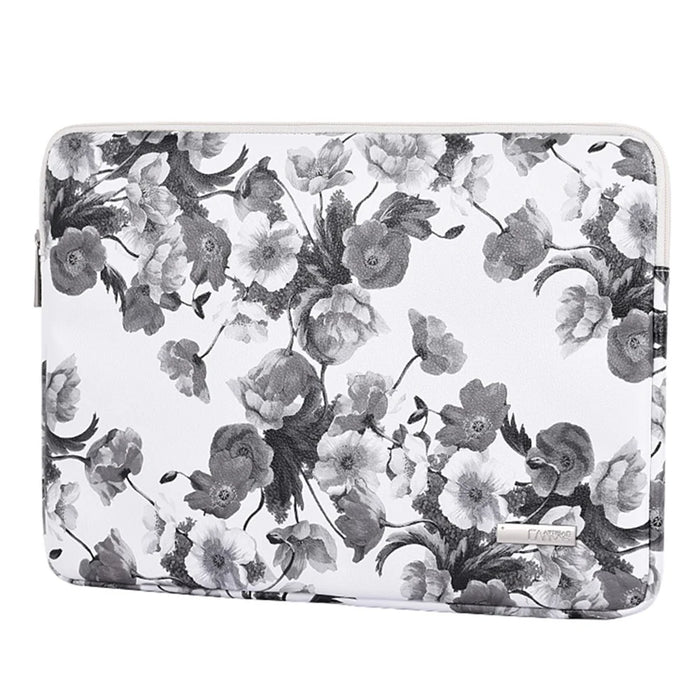 CANVASARTISAN G1-T0121 Watercolor Flower Pattern Laptop Sleeve Notebook Case with Small Bag - White/for 11-inch Laptop - 2