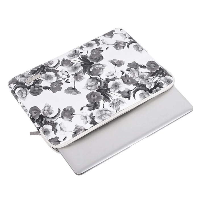 CANVASARTISAN G1-T0121 Watercolor Flower Pattern Laptop Sleeve Notebook Case with Small Bag - White/for 11-inch Laptop - 3