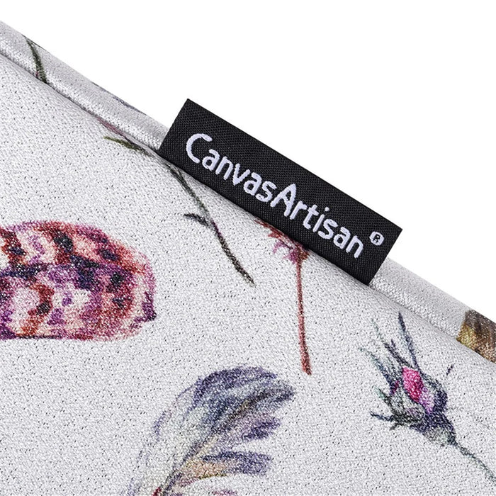 CANVASARTISAN H9-T0121 Watercolor Feather Pattern Ultra Slim Laptop Carrying Case Shockproof Notebook Sleeve with Small Bag - White/for 11-inch Laptop - 7