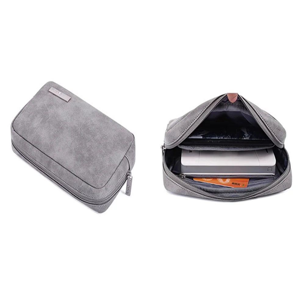 CANVASARTISAN L11-T0311 Solid Color Waterproof PU Leather Laptop Sleeve Notebook Case with Small Bag - Grey/for 11-inch Laptop - 3