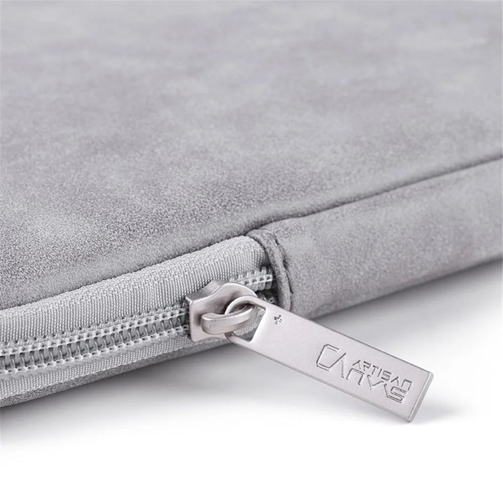 CANVASARTISAN L11-T0311 Solid Color Waterproof PU Leather Laptop Sleeve Notebook Case with Small Bag - Grey/for 11-inch Laptop - 6
