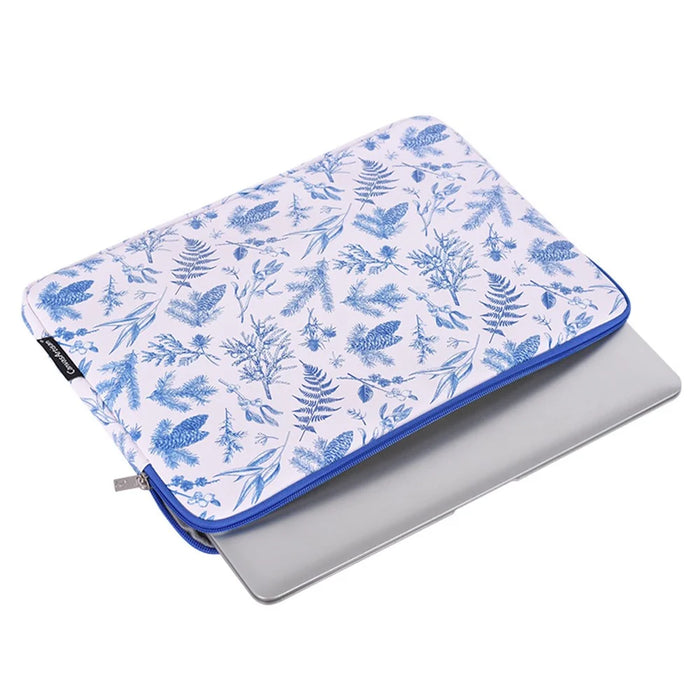 CANVASARTISAN G55-01 Leaves Printing Ultra Slim Notebook Carrying Bag Zipper Laptop Sleeve Case - White/for 11-inch Laptop - 3