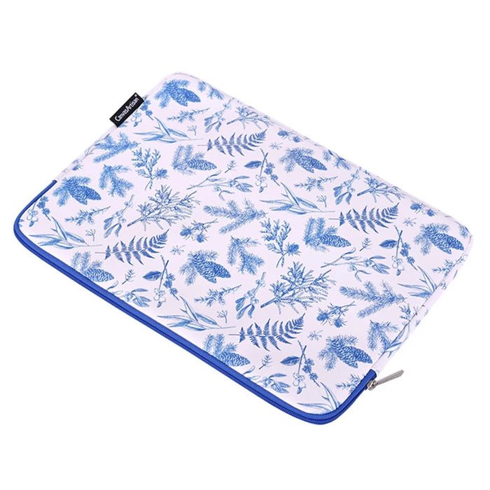 CANVASARTISAN G55-01 Leaves Printing Ultra Slim Notebook Carrying Bag Zipper Laptop Sleeve Case - White/for 11-inch Laptop - 5