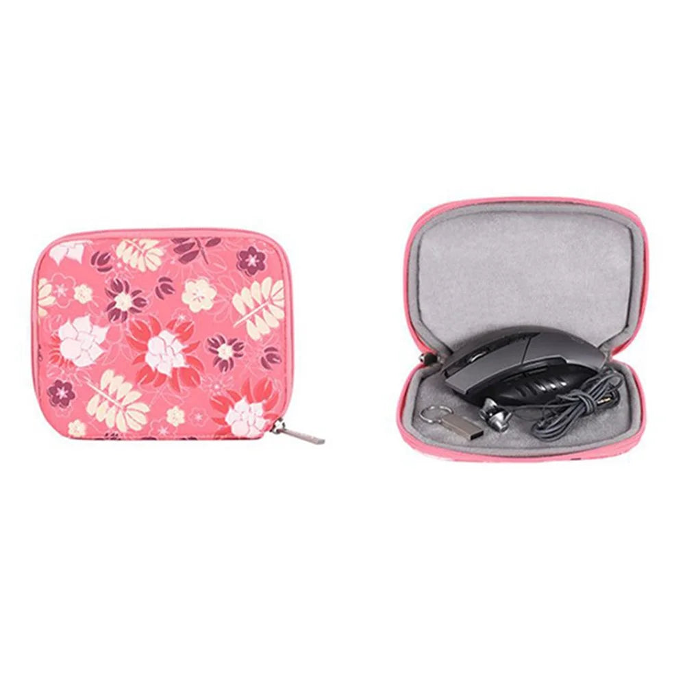 CANVASARTISAN H24-T0123 Flowers Leaves Pattern Laptop Carrying Bag Protective Notebook Sleeve with Small Bag - Pink/for 11-inch Laptop - 4