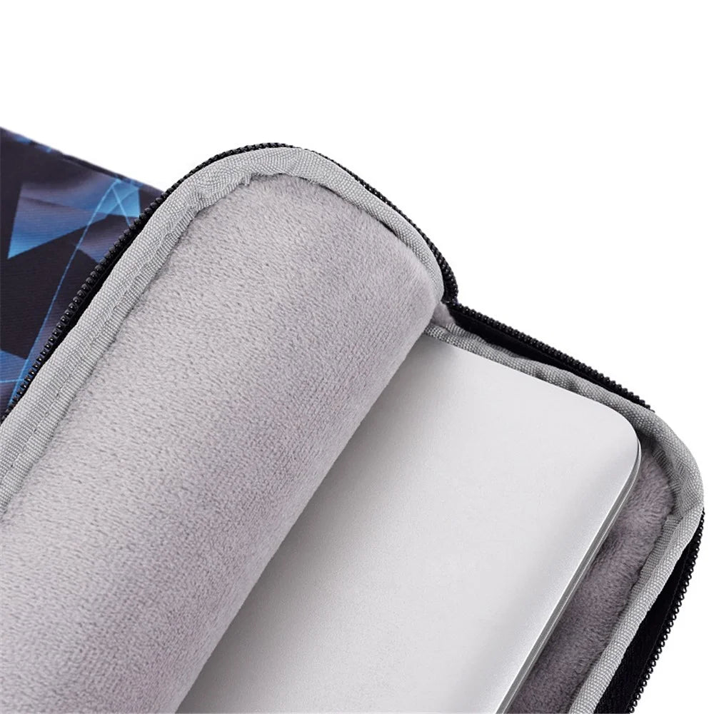 CANVASARTISAN H11-T0121 3D Diamond Pattern PU Leather Shockproof Laptop Sleeve Zipper Notebook Case with Small Bag - Blue/for 11-inch Laptop - 7