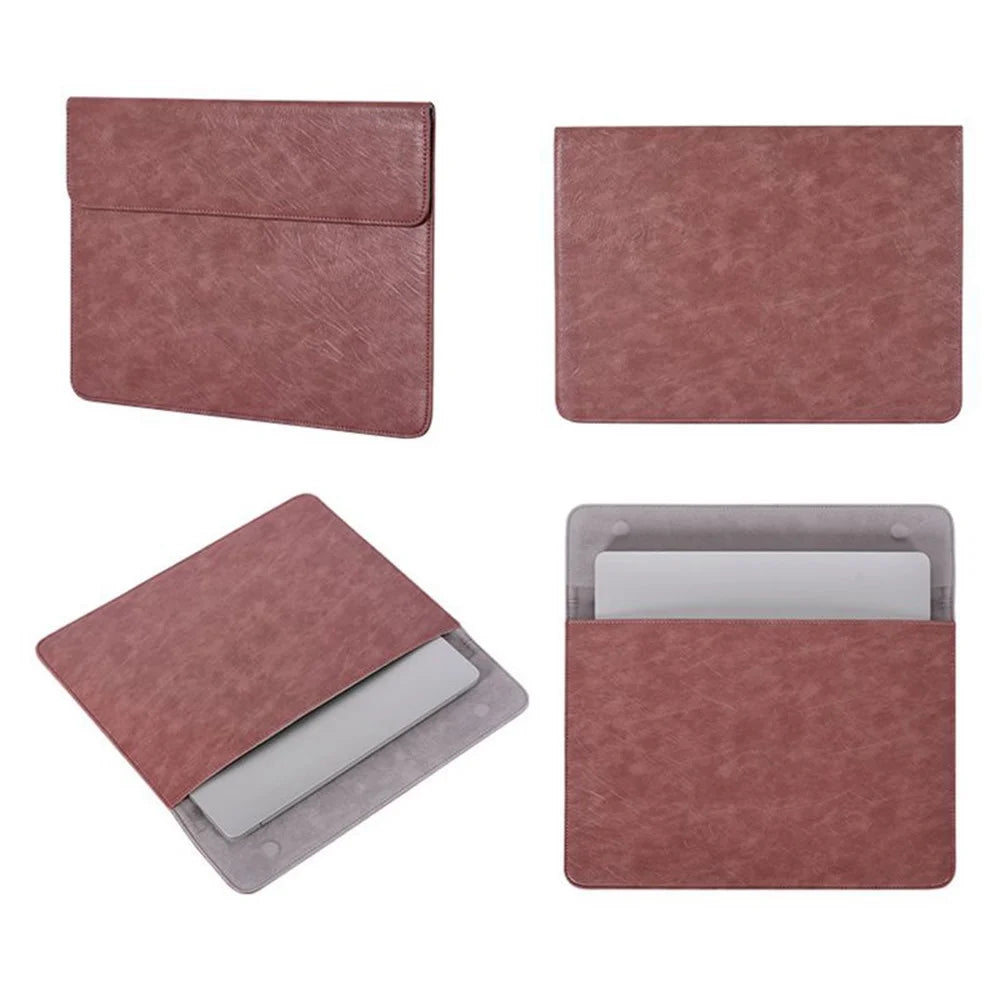 CANVASARTISAN EL31-01 Business Style PU Leather Laptop Sleeve Notebook Carrying Bag with Magnetic Flip Cover - Brown/for 12-inch Laptop - 7